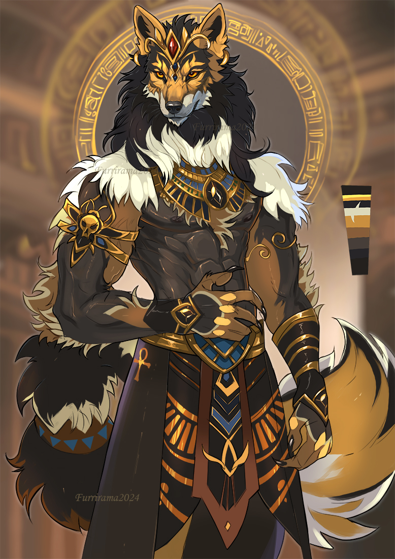 furrirama's tweet photo. New! Adoptable Auction! Prince Wanderer
On FA - https://t.co/Lb13gNKhlj
On DA - https://t.co/fxzIuywyI2
ALSO OPEN FOR COMMISSIONS! Note me on DA and FA.
#anthro #Egyptian #anthromale #furrirama #adoptables #Adoption  #wolf #anthrowolf #digitalartwork https://t.co/EIwGwStr8X