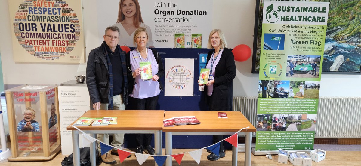 Haemophilia information stand at Cork University Hospital today with haemophilia nurse specialists Ann Marie and Norma,#WorldHaemophiliaDay @HaemophiliaIRL