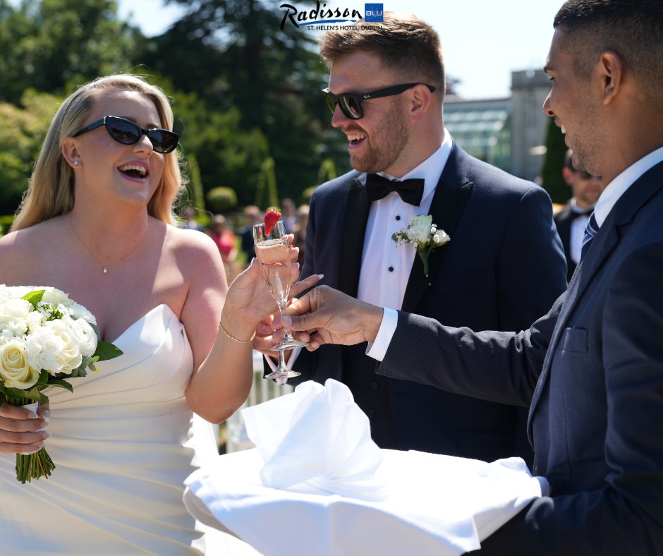 #WeddingWednesday Cheers 🥂 Grow your Wedding Dreams here at Radisson Blu St. Helen's Hotel ✨ Call our Wedding Manager Níamh to discuss your big day on (01) 218 6039 or email Niamh.Byrne@radissonblu.com 💍 📸 @limelightweddingfilms #WeddingWednesday #RadissonHotels