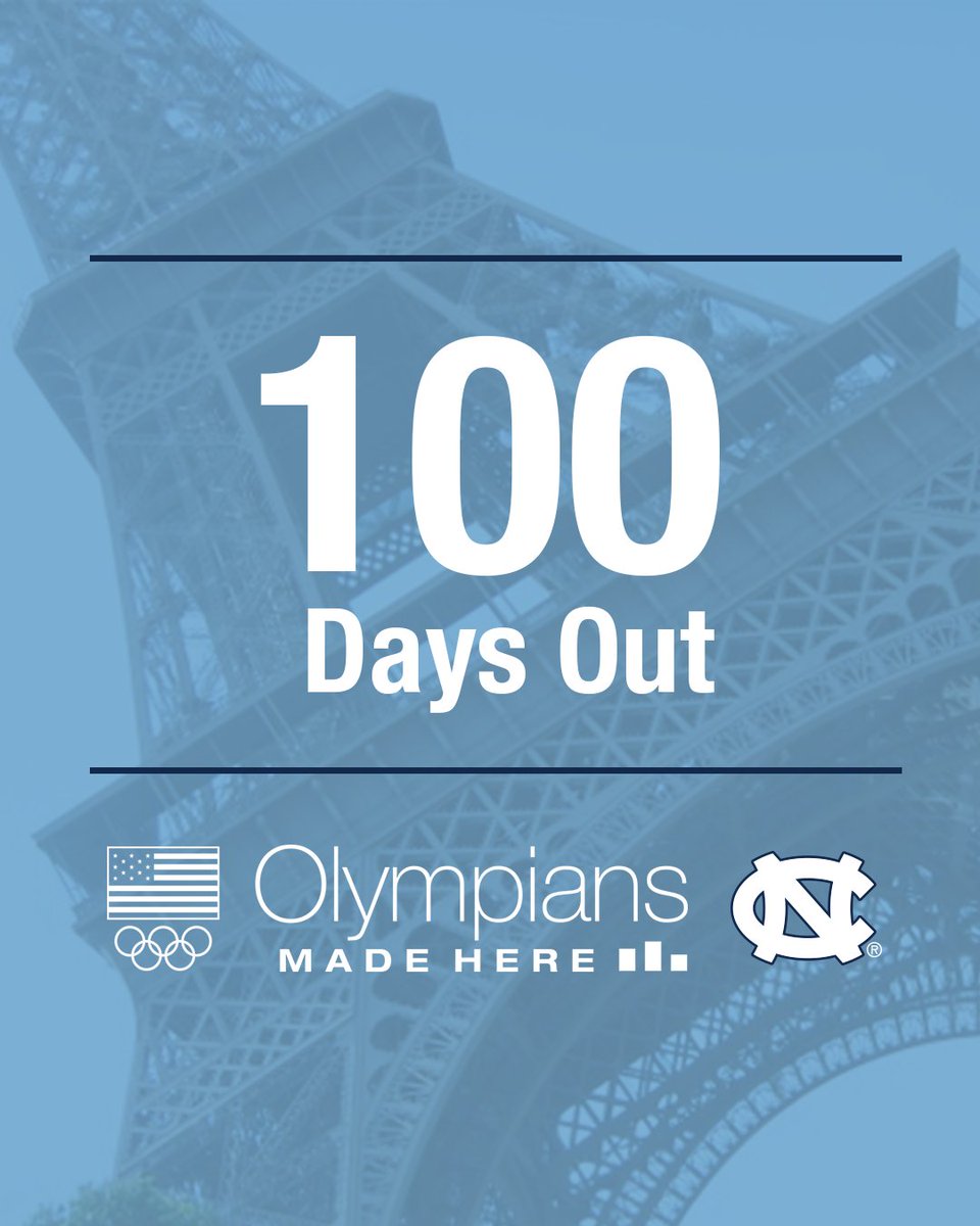 The countdown to the Paris Games is ON. 100 days from now, our Tar Heels will take on the world at the Olympic Games 🐏➡️🇫🇷 #GoHeels x #OlympiansMadeHere