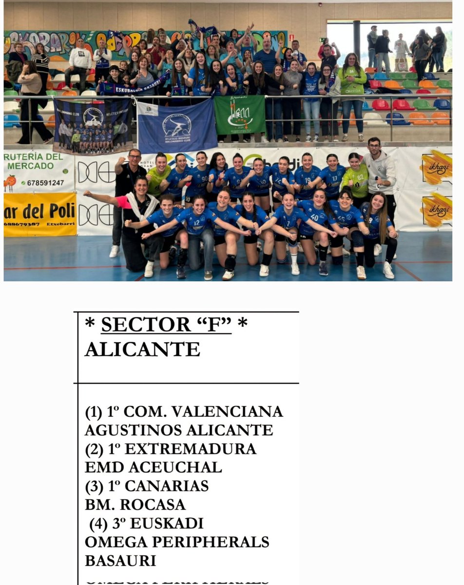 atlbasauri's tweet photo. #SectorF #CampeonatoEspaña #JuvenilFem 

💙 26, 27 y 28 DE ABRIL EN ALICANTE 💙

Las guerreras de #OmegaPeripheralsBasauri por segundo año consecutivo van con todo a por una plaza en la final. ¡¡¡ Mucha suerte, chicas !!!

#VamosBasauri
#SeguimosSoñando
#TodasJuntas https://t.co/dCmjoOcKDI
