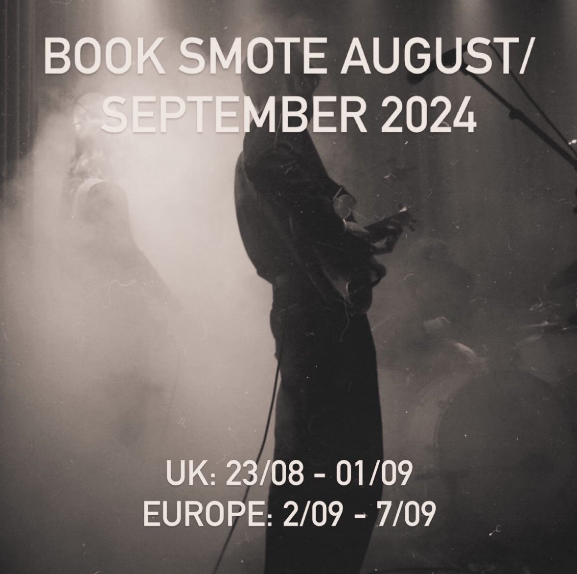 UK/Europe promoters… SMOTE are looking for shows in August and September. They are a stunning live band, so drop them an email at danielfoggin@gmail.com