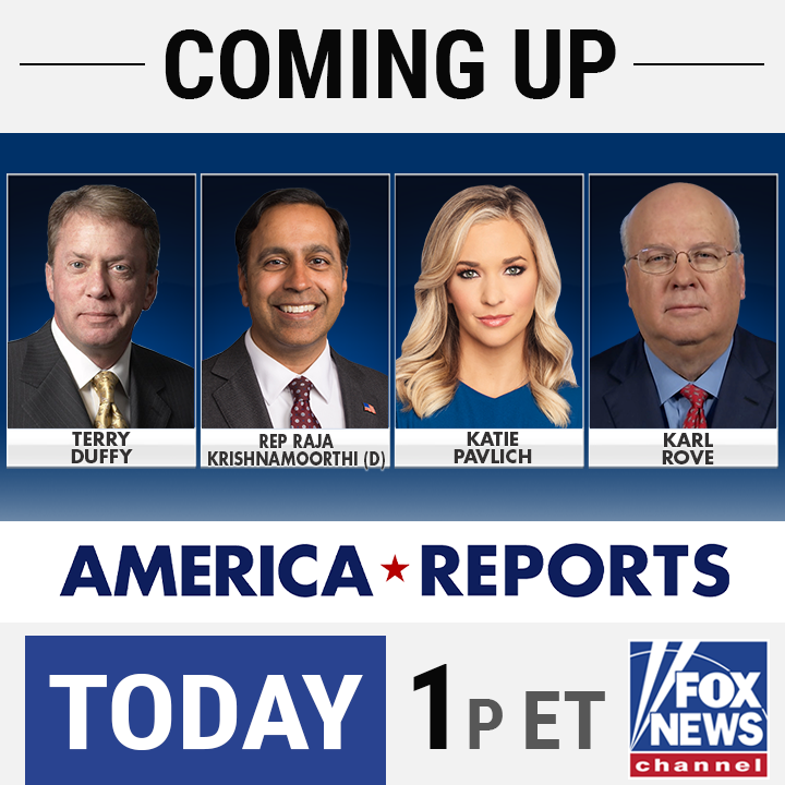 WEDNESDAY: @CMEGroup Chairman & CEO Terry Duffy @committeeonccp Ranking Member @CongressmanRaja Townhall.com Editor @KatiePavlich Fmr Bush WH Deputy COS @KarlRove Plus more Join @SandraSmithFox and @BillHemmer LIVE at 1pm ET