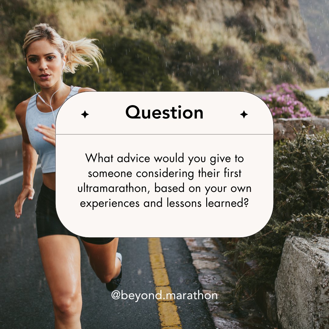 A question for our veteran ultramarathoners🧔👨‍🦯   What would you tell someone taking their first steps in ultrarunning?
 
#BeyondMarathon #EnduranceRunning #TrailRunning