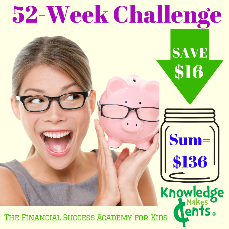 #HabitOfSaving is best formed by routine action like doing the #52WeekChallenge. Involve your kids!

#SlowAndSteadySaving #GoodMoneyHabits

Week #16: Apr. 15-21, 2024

#FinancialSuccessAcademyForKids 

Contact us to learn more: info@KnowledgeMakesCents.com 905-882-3130