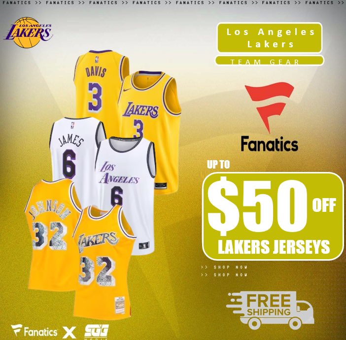 LOS ANGELES LAKERS PLAYOFFS SALE, @Fanatics🏆 LAKERS FANS‼️ Get up to $50 OFF + FREE SHIPPING on your team’s jerseys today at Fanatics using THIS PROMO LINK: fanatics.93n6tx.net/LALJERSEYS 📈 HURRY! DEAL ENDS SOON🤝