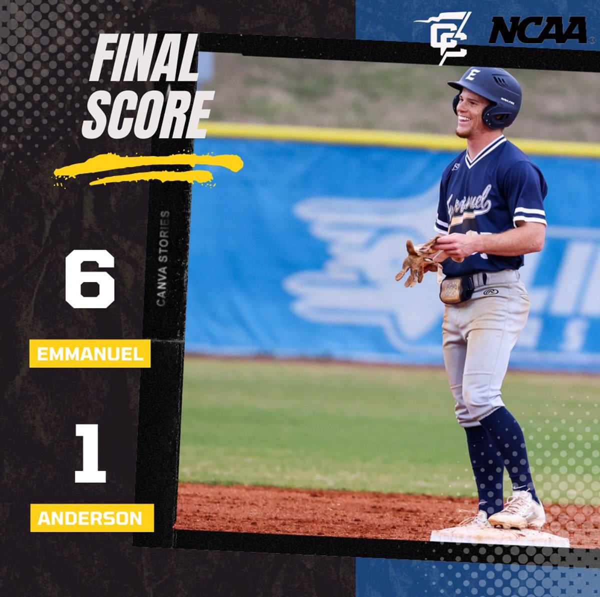 The Lions steal a win behind a masterful performance by Veteran RHP @ColbyFields11 on 9 Ks allowing only 3 hits 👀‼️ FR @lucas_meehan and @huntermaddox413 come in to close it out 😎🔥 #GoLions #EmmanuelBaseball