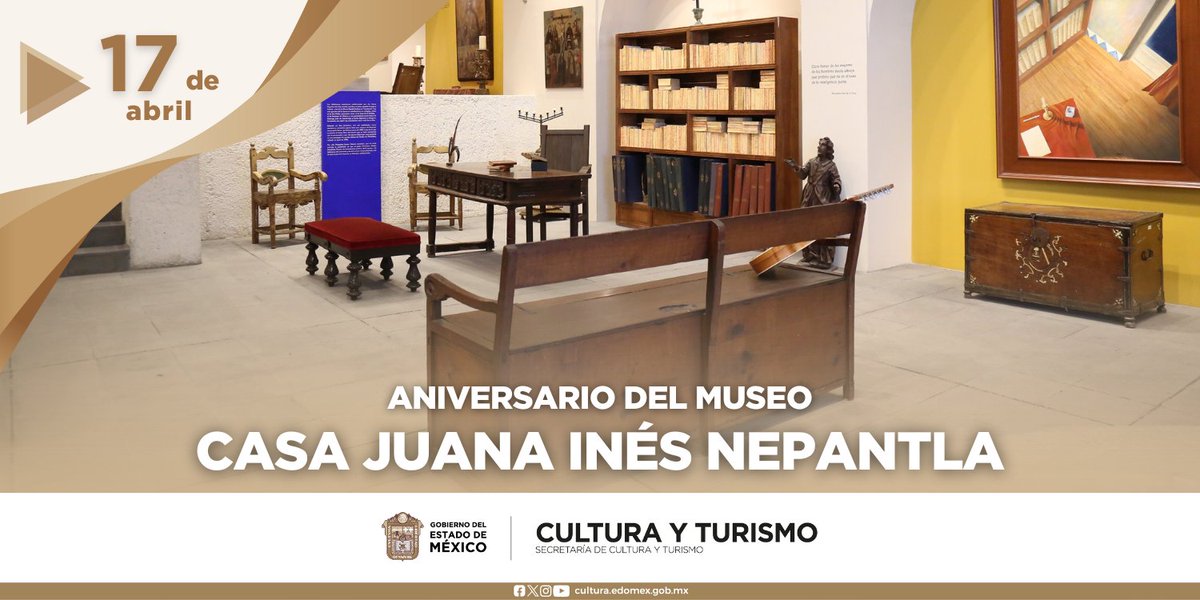 🖼️ Hoy conmemoramos el Aniversario del Museo-Casa Juana Inés, en Nepantla, un espacio que resguarda los vestigios del lugar donde naciera la décima musa, éste cuenta con salas permanentes con una temática histórica,pictórica, biográfica y literaria. ¡Visítalo!