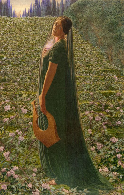 Carlos Schwabe. Elysian Fields. #art #painting #womeninlandscapes