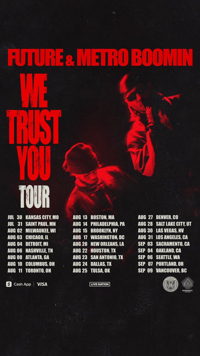 🚨 WE TRUST YOU TOUR
FUTURE x METRO BOOMIN

Do y’all think Abel will show up ⁉️