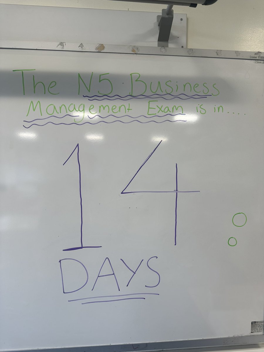 The countdown is on! 

My National 5 class have worked so hard this year and we are counting down until the big day. One last push, and I’m sure they’re going to smash it 👏👏👏