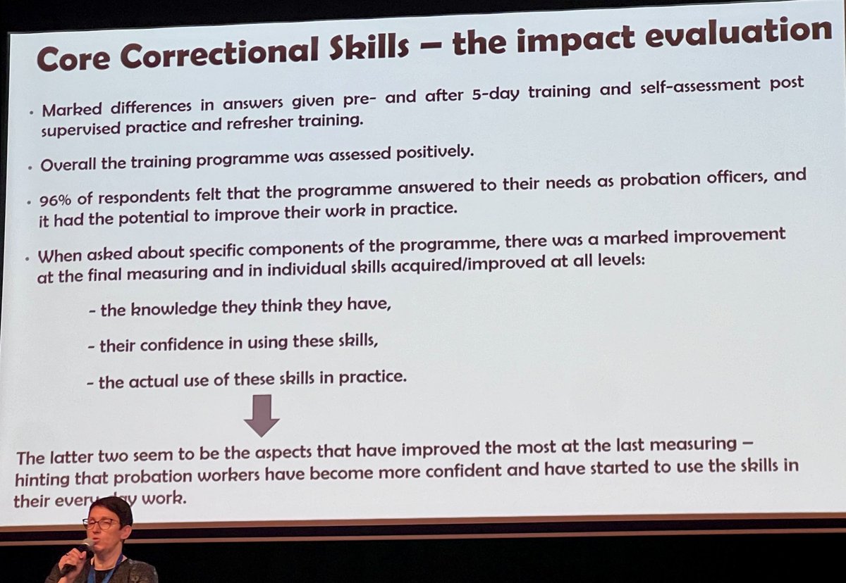 Really good presentation by Prof ⁦@idurnescu1⁩ and Dr. Danijela Mrhar Prelić (Slovenia Probation Service) on collaborative project to support #probation staff in Slovenia adopt & implement Core Correctional Skills in there. #wcpp2024