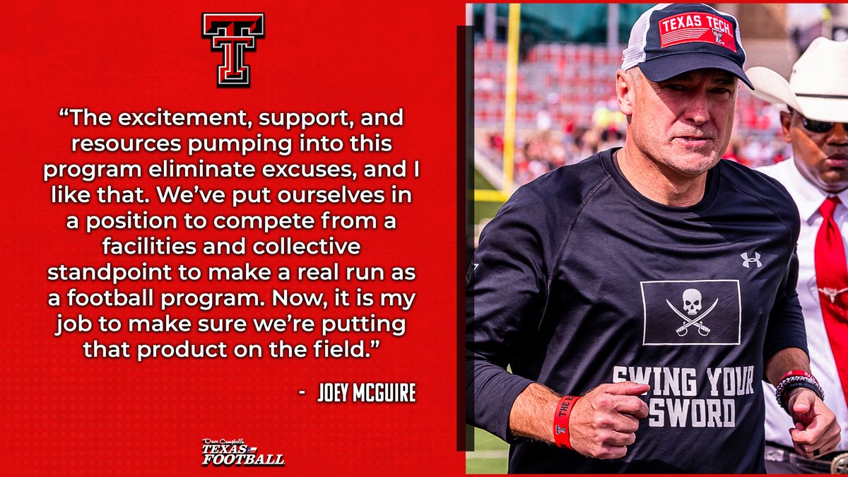 INSIDER NOTES: Texas Tech is poised to compete head-on in the new-look Big 12. What were @CravenMike's takeaways from spending time with Joey McGuire and the Red Raiders? #WreckEm Read more: texasfootball.com/article/2024/0…