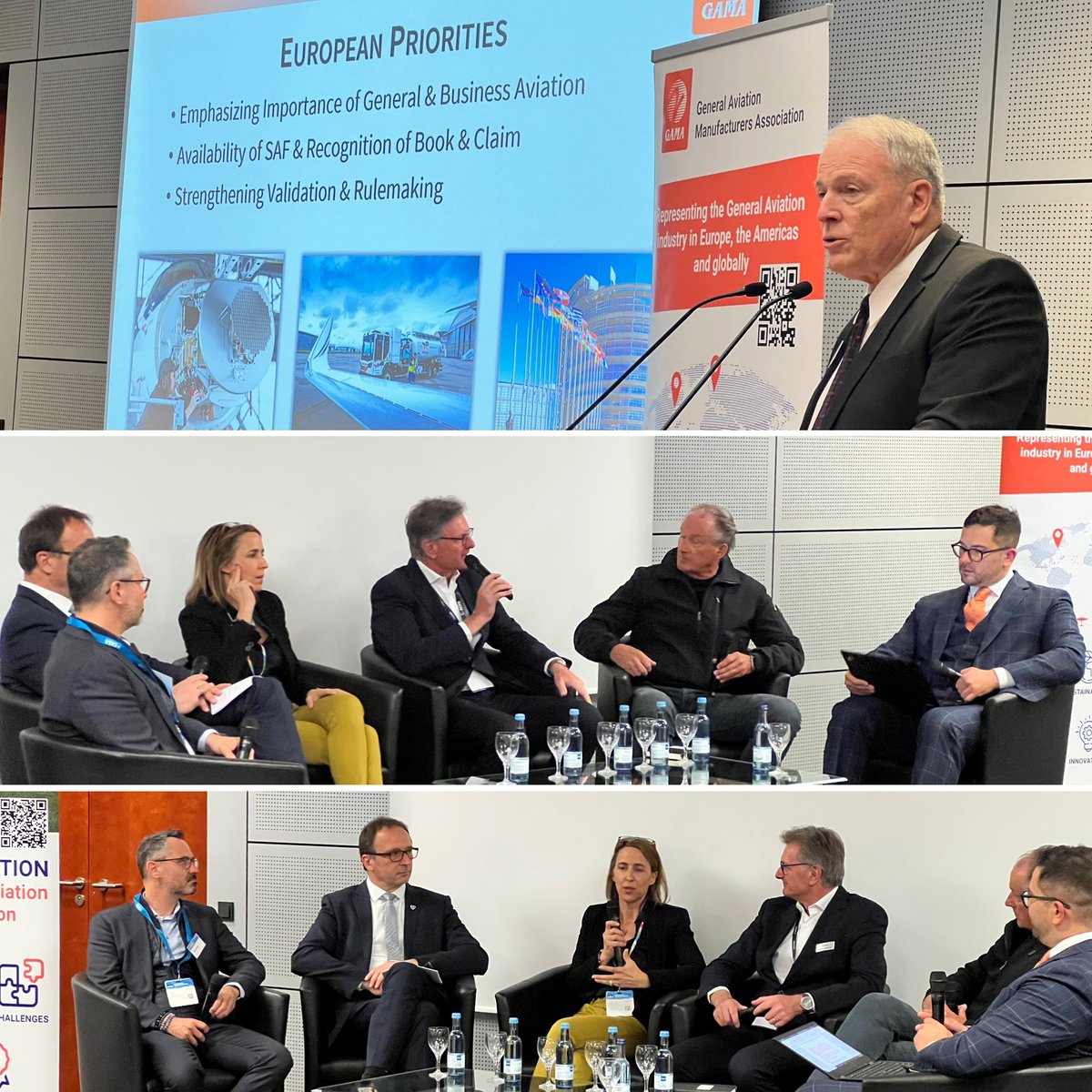 During our press conference at AERO Friedrichshafen, we covered our priorities in Europe and hosted a panel discussion on accelerating the development of electric aviation with leaders of @DAHER_official, H55, @Lilium, @volocopter & @EASA