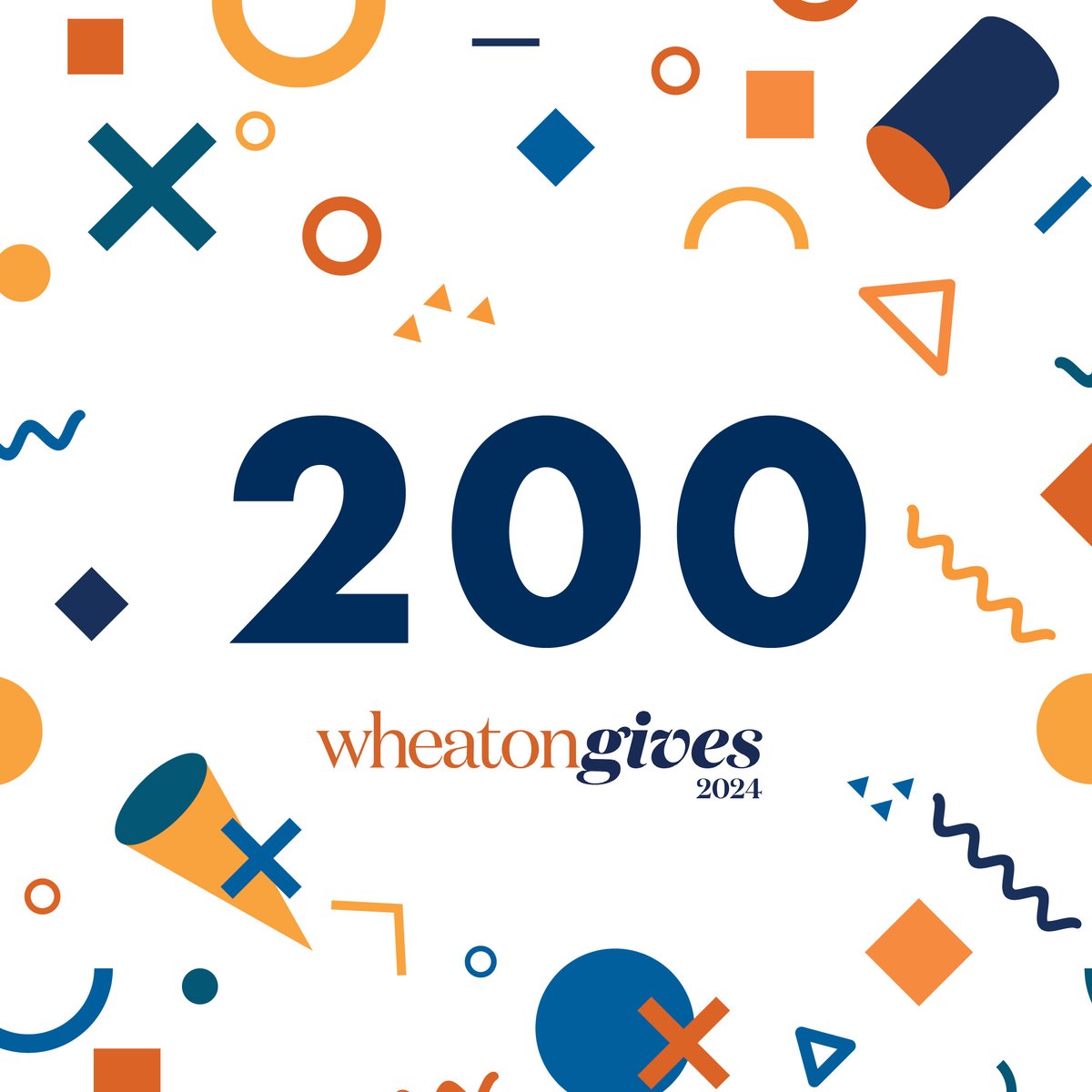 🎉 We reached 200 donors!! 🎉 Let's keep going! You can give at givingday.wheaton.edu #wheatongives