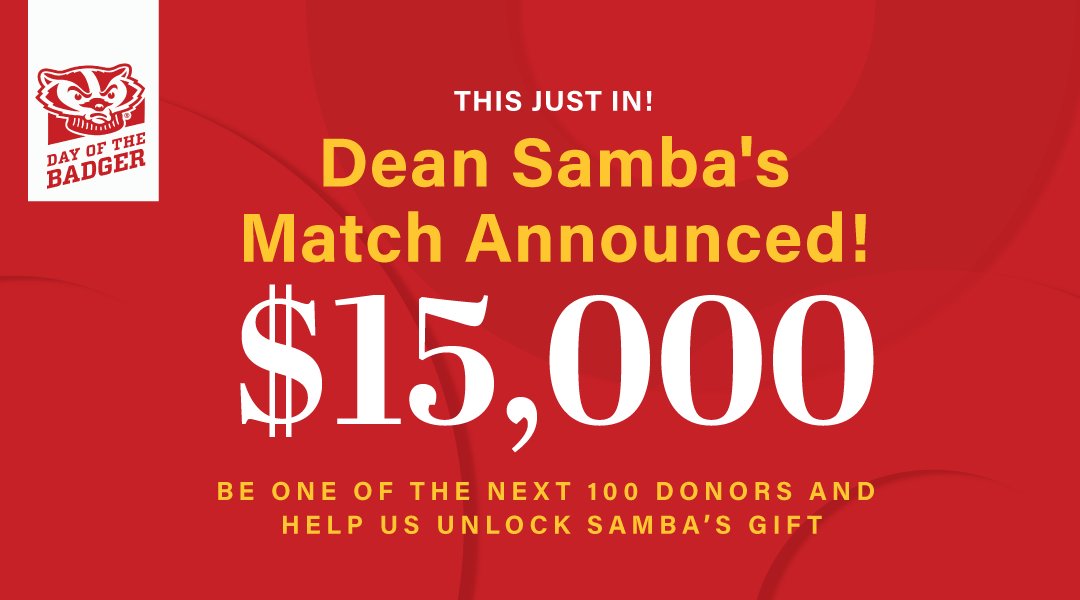 Vallabh 'Samba' Sambamurthy, Albert O. Nicholas Dean of WSB, has committed an additional $15,000 with 100 more gifts—building upon the generous match made by @UWMadison parents Jeff and Kathleen Lawrence. Let's unlock Dean Samba's gift! #DayoftheBadger dayofthebadger.org/campaign/busin…