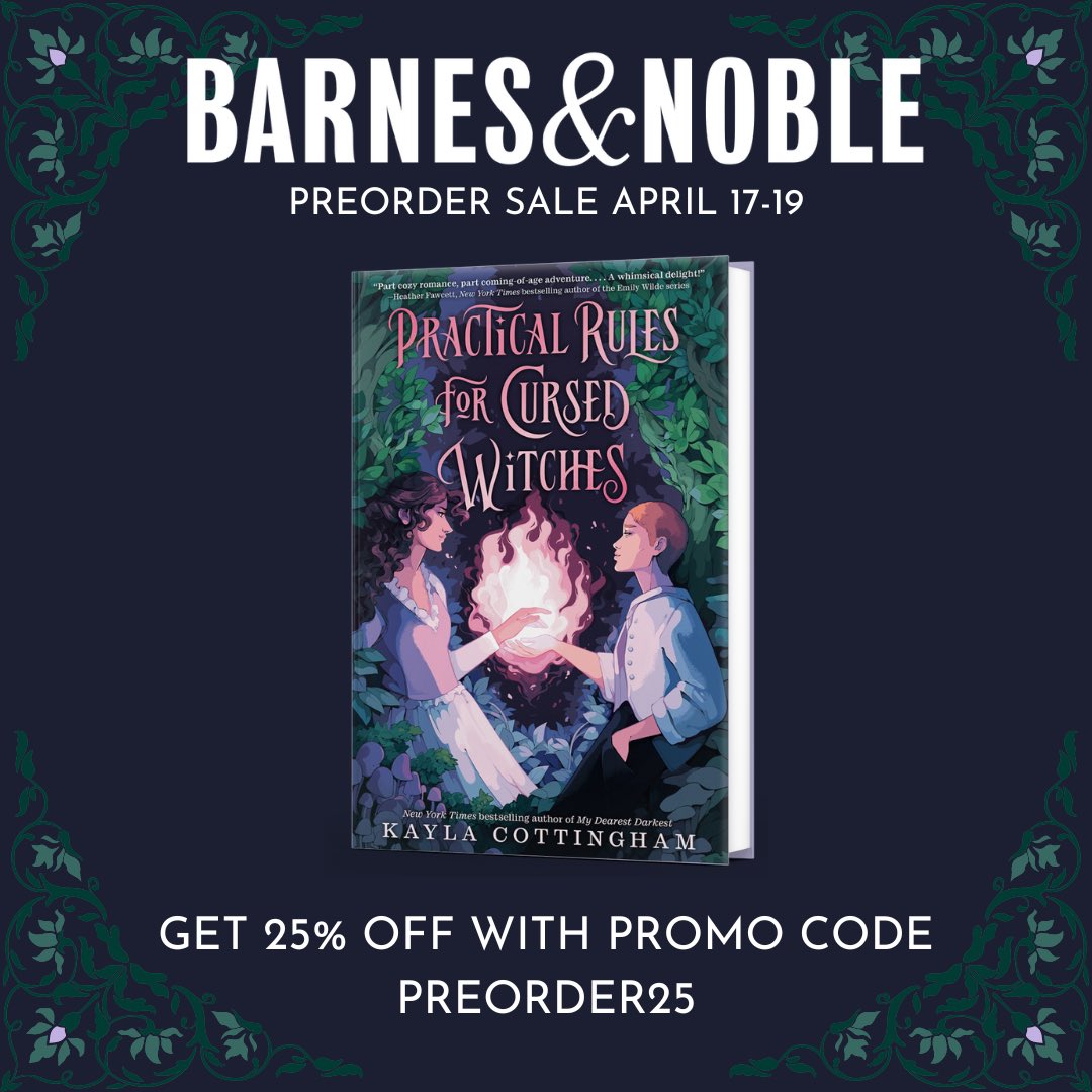 It’s that time again—B&N is offering members 25% off all pre-orders from April 17 to 19, including audiobooks and eBooks! Which is to say, what better time to secure your copy of PRACTICAL RULES FOR CURSED WITCHES? 🔗 to order ⬇️