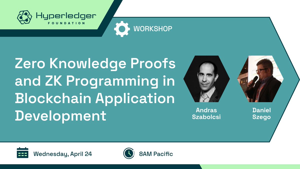lfdecentralized's tweet photo. April 24, join @Hyperledger for Zero Knowledge Proofs and ZK Programming in Blockchain Application Development

To register: https://t.co/o3B2Lfjvmx
Details: https://t.co/HqLfNwdbI5

#blockchain #DLT #Besu #Fabric #Snarks #ZKP, #AnonCreds #ZeroKnowledge https://t.co/Hpdp6VcnLL