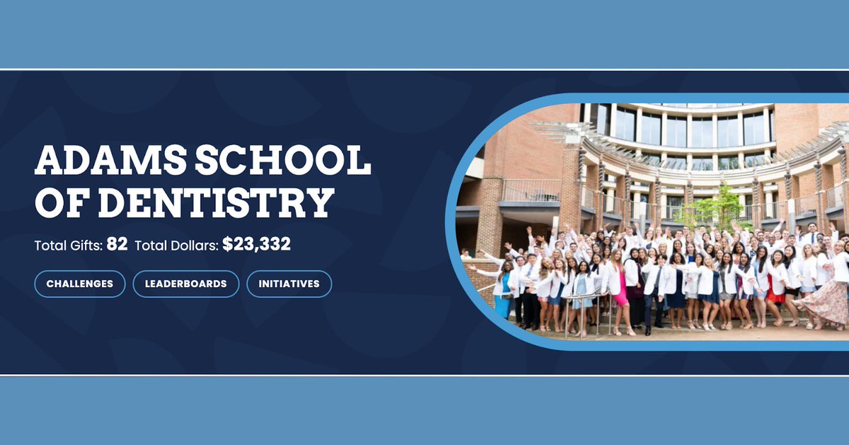 Richmond_Dental's tweet image. Kudos to the Adams School of Dentistry at UNC for achieving a remarkable milestone by raising $23,332 in the Give UNC event! These contributions will enhance their dental program, encouraging advance learning for their students. #GiveUNC #DentalProgram unc.live/4b0Esvf