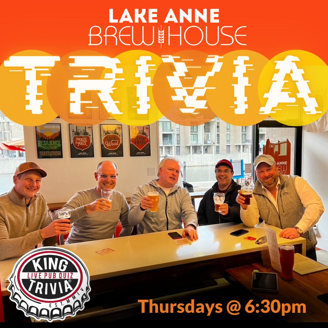 TRIVIA? Why yes! We play trivia every Thursday starting at 6:30pm! Grab some friends and join the fun!
.
#trivia #pubquiz #idrinkandiknowthings #drinklocal #localbeerisbetter #thirstythursday #lifeonlakeanne #lakeanneplaza #restonbeer #beerme #coldbeerwarmheart #showwhatyouknow
