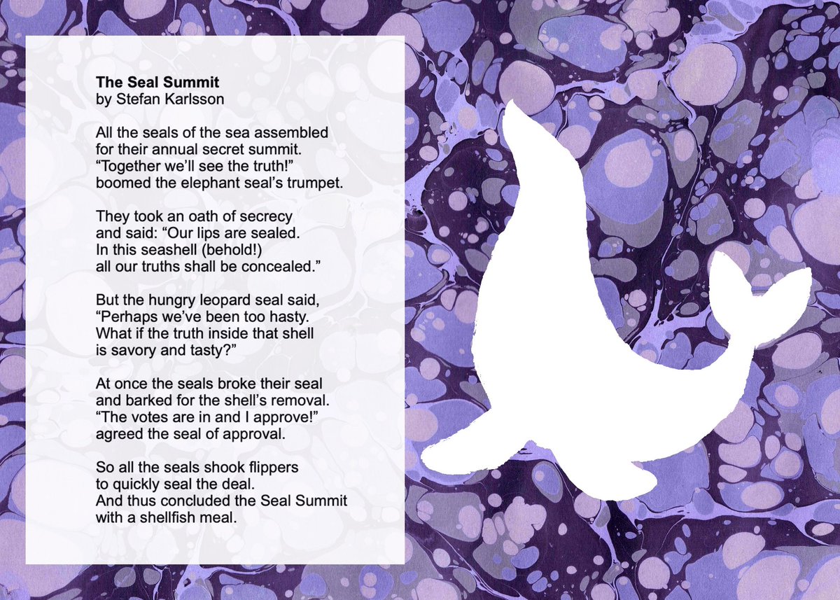 Here’s a poem for kids inspired by @TheToyPress #WordoftheWeek: Seal! 
With artwork by @nautiluspaper 🎨🦭
#poetryforkids #poetrycommunity #childrenspoetry #NaPoWriMo