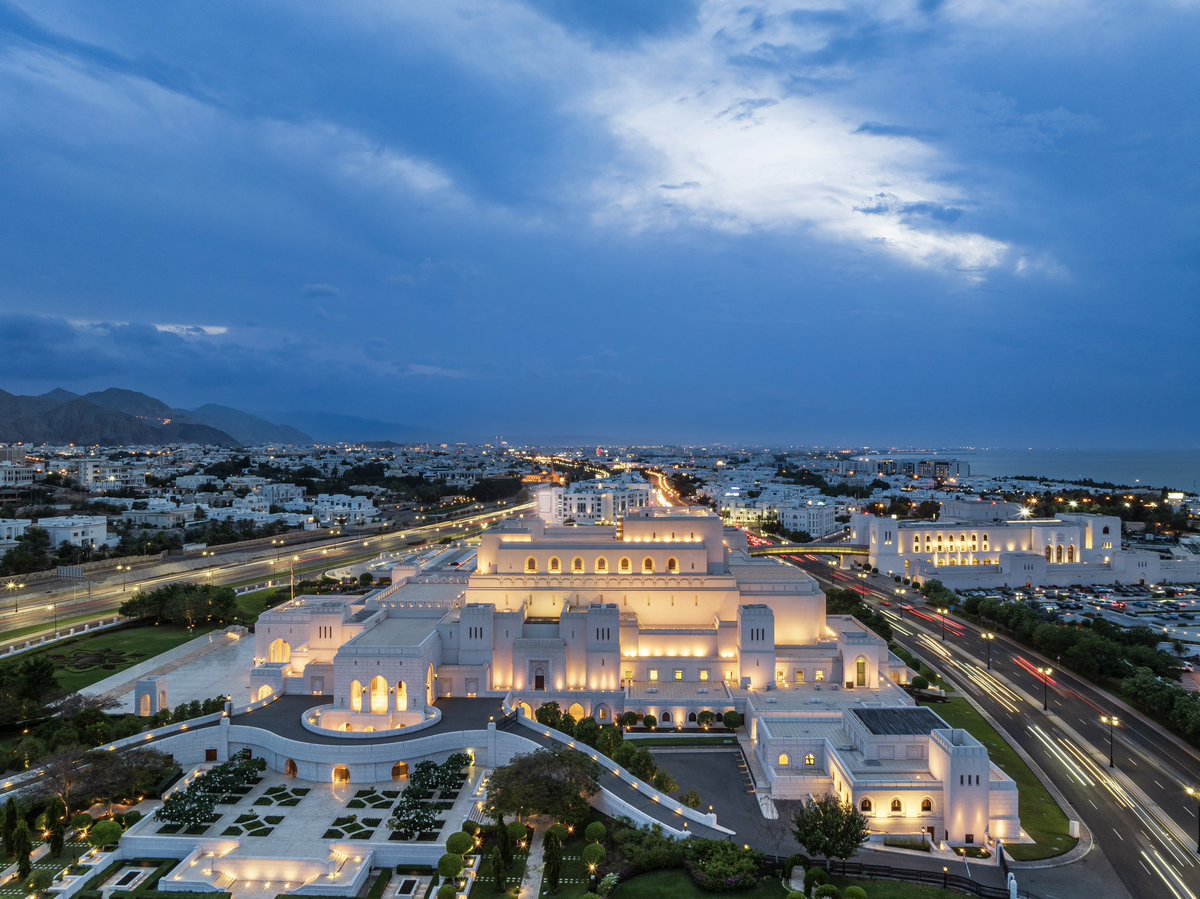 العاصمة مسقط خلال الأحوال الجوية التي تشهدها سلطنة عُمان في هذه الأيام
#منخفض_المطير

The Royal Opera House Muscat and its surroundings are seen from an aerial view during the current weather conditions in the Sultanate of Oman
#MateerDepression #ROHM