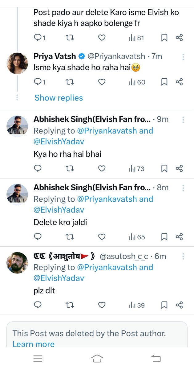 Look, how #ElvishArmy are so worried about Bhabhi picture.. requesting everyone to delete posts related to Sejal.. . .but then how can You guys give hate To #ManishaRani so muchh....vo bhi kisi ki beti haii....tum🫵🏻 jaiso ke liye hi karma hai🥹 . time se sudhr jao #ElvishYadav