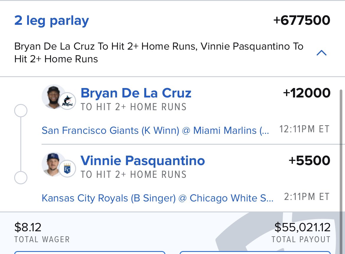 MLB Dong Plays

BDLC +680 .33u
Sasquatch +470 .33u

+4346 .25u 🚀

2+ +12000 .13u
2+ +5500 .13u

+677500 .08u 🚀