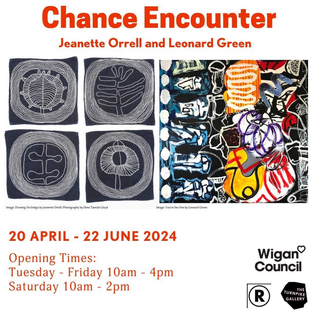 Our new exhibition opens in 3 days! Join us between 10am-2pm on the 20th April for the first day of the show. 'Chance Encounter' will be open 20th April- 22nd June 2024, Tuesday-Friday 10am-4pm, and Saturday 10am-2pm. #leigh #wigan #exhibition #drawing #painting #textiles