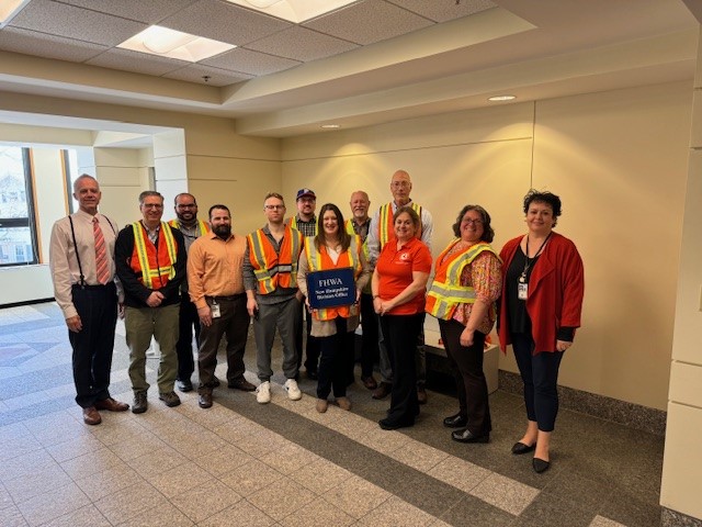 FHWA's New Hampshire Division is wearing orange today in support of #WorkZone safety. #Orange4Safety #OrangeForSafety #NWZAW #NWZAW2024 #SafeWorkZonesForAll #SafeWorkZones
