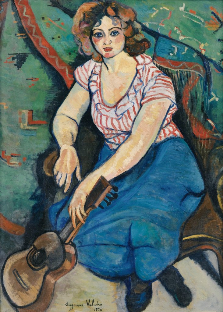 Woman with guitar, 1920, by French painter Suzanne Valadon #WomensArt