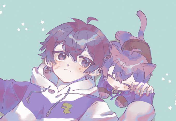 「cat boy purple eyes」 illustration images(Latest)