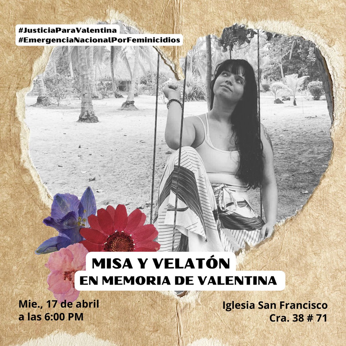 Han transcurrido 8 días y en medio de su ausencia nos juntamos para elevar una oración y continuar exigiendo justicia. 🕯️🖤🍃 Misa y velatón en la Iglesia San Francisco a las 6:00 pm: lleva tu velita, veladora, elemento de luz 💜 Difundamos por favor, Valentina Merece justicia!