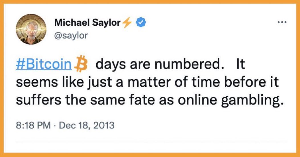 Why do people treat Michael #Saylor as some sort of god? He hasn’t even made 2 x TIMES !! on his #Bitcoin holdings despite the price being higher by some 100 quadrillion percent. He’s a horrible gambler!! $MSTR shareholders will suffer the same fate as neocons in Afghanistan.