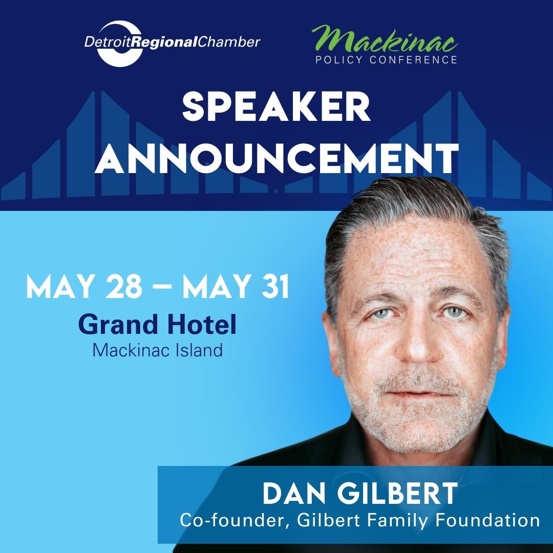 .@GilbertFamilyFd Co-founder Dan Gilbert joins the 2024 Mackinac Policy Conference agenda. Don't miss his conversation with Sixteen42 Ventures' @DennisArcherJr on building equity and economic stability for Detroit residents. Learn more about #MPC24: detroitchamber.com/dan-gilbert-jo…