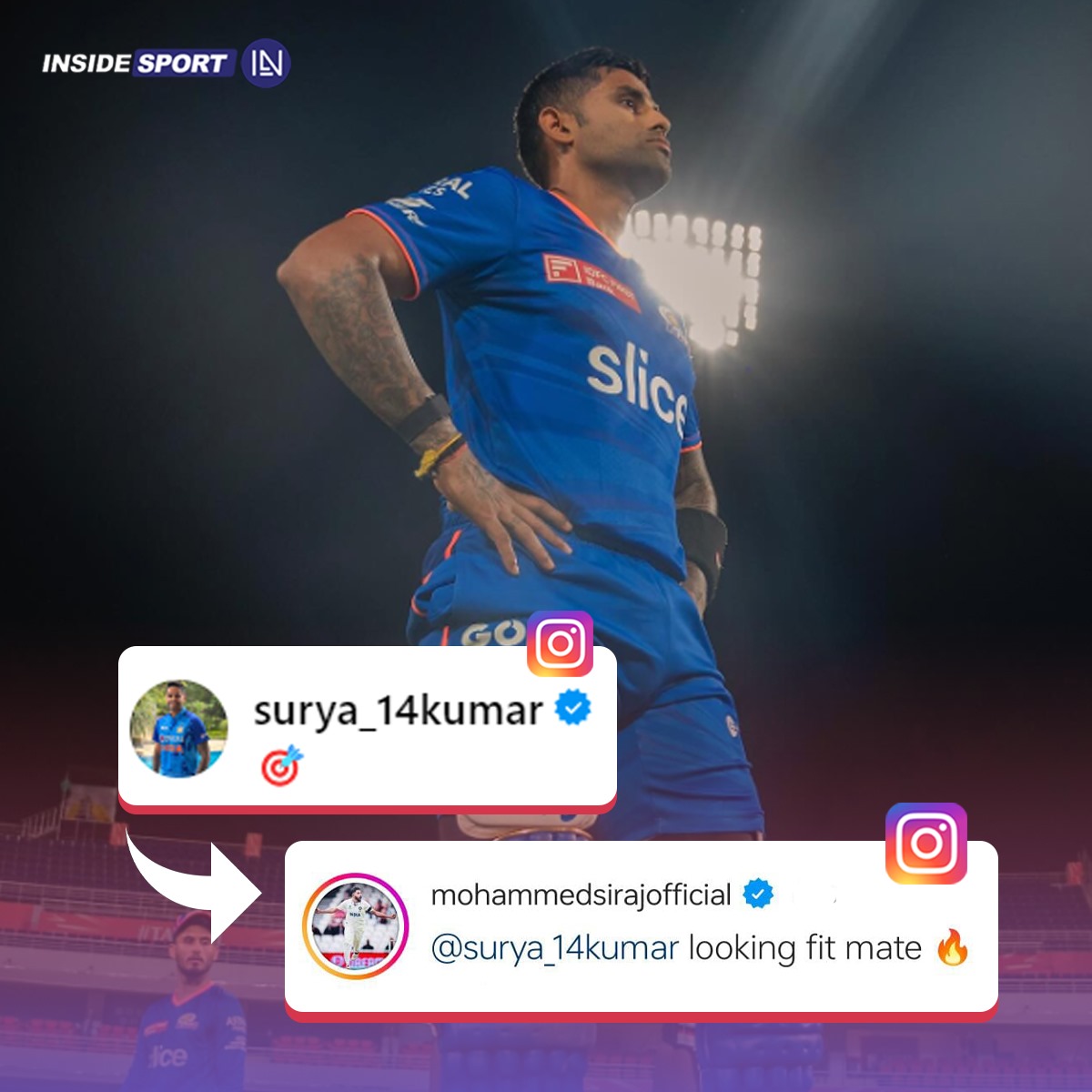 Mohd Siraj is happy to see his Indian counterpart fit and healthy 💙

#SuryakumarYadav #MSiraj #IPL24 #Indiancricket #Insidesport #crickettwitter