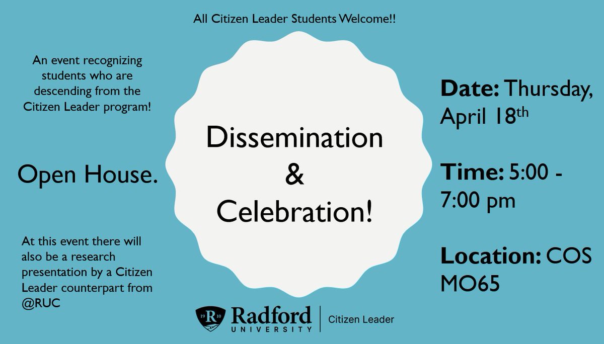 LeaderCitizen's tweet photo. Please join us tomorrow, April 18th at 5pm to celebrate our Citizen Leader students and their accomplishments! 

#citizenleader https://t.co/sg3tKWRjuC