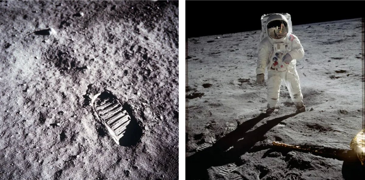 Fun fact from space: The footprints left by the Apollo astronauts on the moon will remain preserved for at least 100 million years. This is because the moon lacks an atmosphere, which means there is no wind or water to erode or wash away their marks.  buff.ly/3wPCvCN