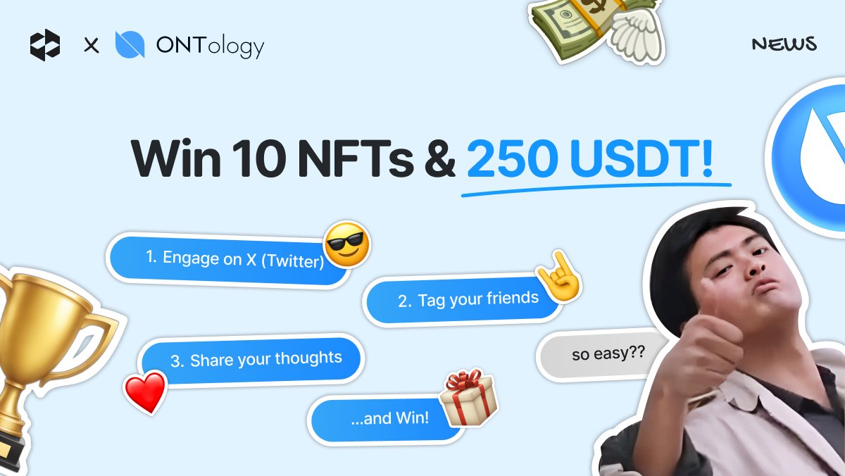 🌟Ready for a loot drop that’ll make your crypto wallet sing? We’re joining forces with the @OntologyNetwork overlords to offer you a chance to win 25 USDT and the awesome NFT each! That’s right, 10 lucky winners will get 25 $USDT and #NFT courtesy of @LetsExchange_io and…