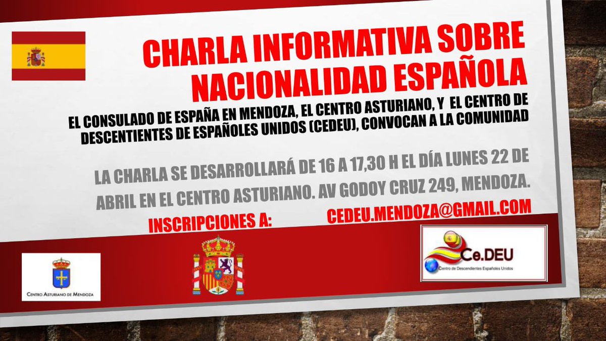Mendoza : Con  la voluntad de mantener una información  puntual y transparente sobre la aplicación de la LMD  el próximo 22/4 tendrá lugar una reunión informativa en el Centro Asturiano de Mendoza  🇦🇷🤝🇪🇸<a href="/CeDEU2/">Ce.DEU</a> CRE MENDOZA <a href="/CGEspana_en_MZA/">Consulado General de España en Mendoza</a> <a href="/ramonblecua/">ramon.blecua</a> Detalles, Los esperamos 👇