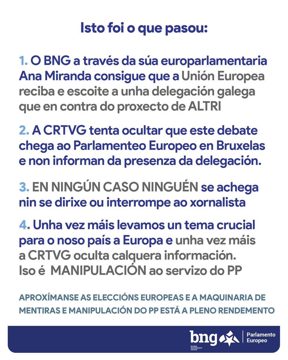 ❌ Seguen os bulos do PP. O partido que manda na TVG e na Radio Galega, como vemos cada día. ✅ Se pensan que van calarnos, van aviados!