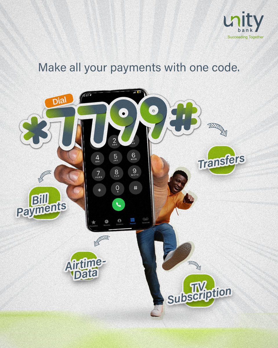 *7799# is your go to code for all your payment needs. 

Dial *7799# now!

#succeedingtogether