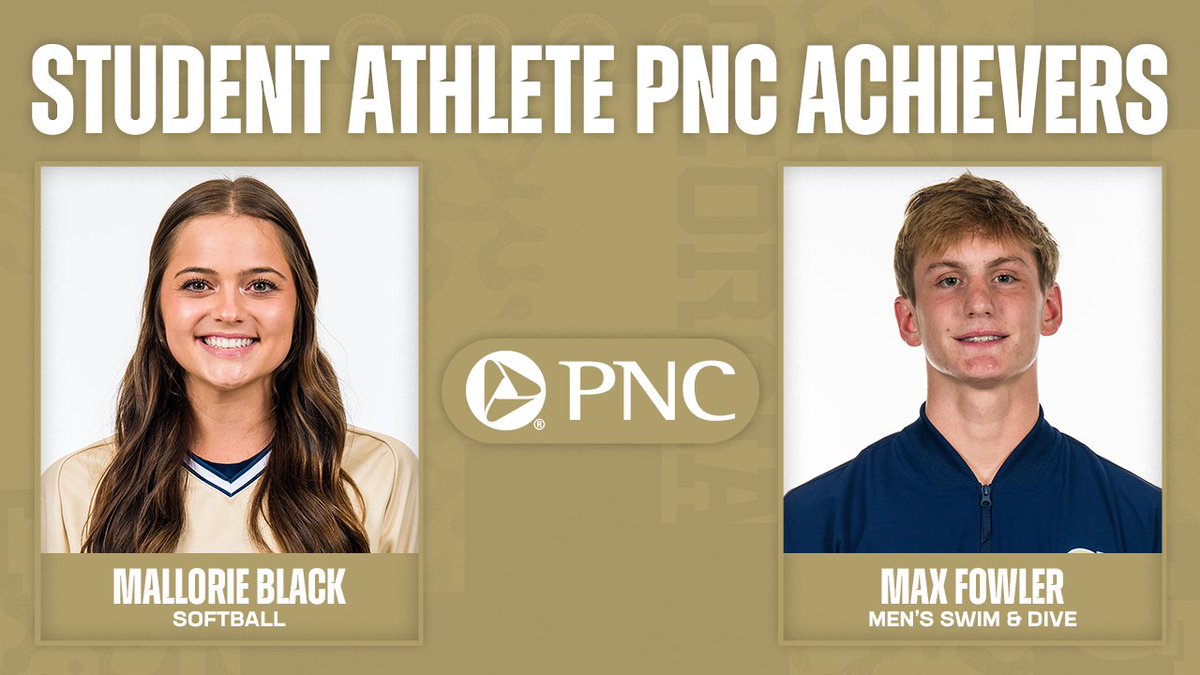 ⭐️ 𝗣𝗡𝗖 𝗔𝗰𝗵𝗶𝗲𝘃𝗲𝗿𝘀 ⭐️ Shouting out this month's honorees by @PNCBank for displaying leadership in the classroom, in the community and in competition❕Congrats to @GaTechSoftball's Mallorie Black and @GTSwimDive's Max Fowler 🤝 #PNCAchievers x #StingEm 🐝
