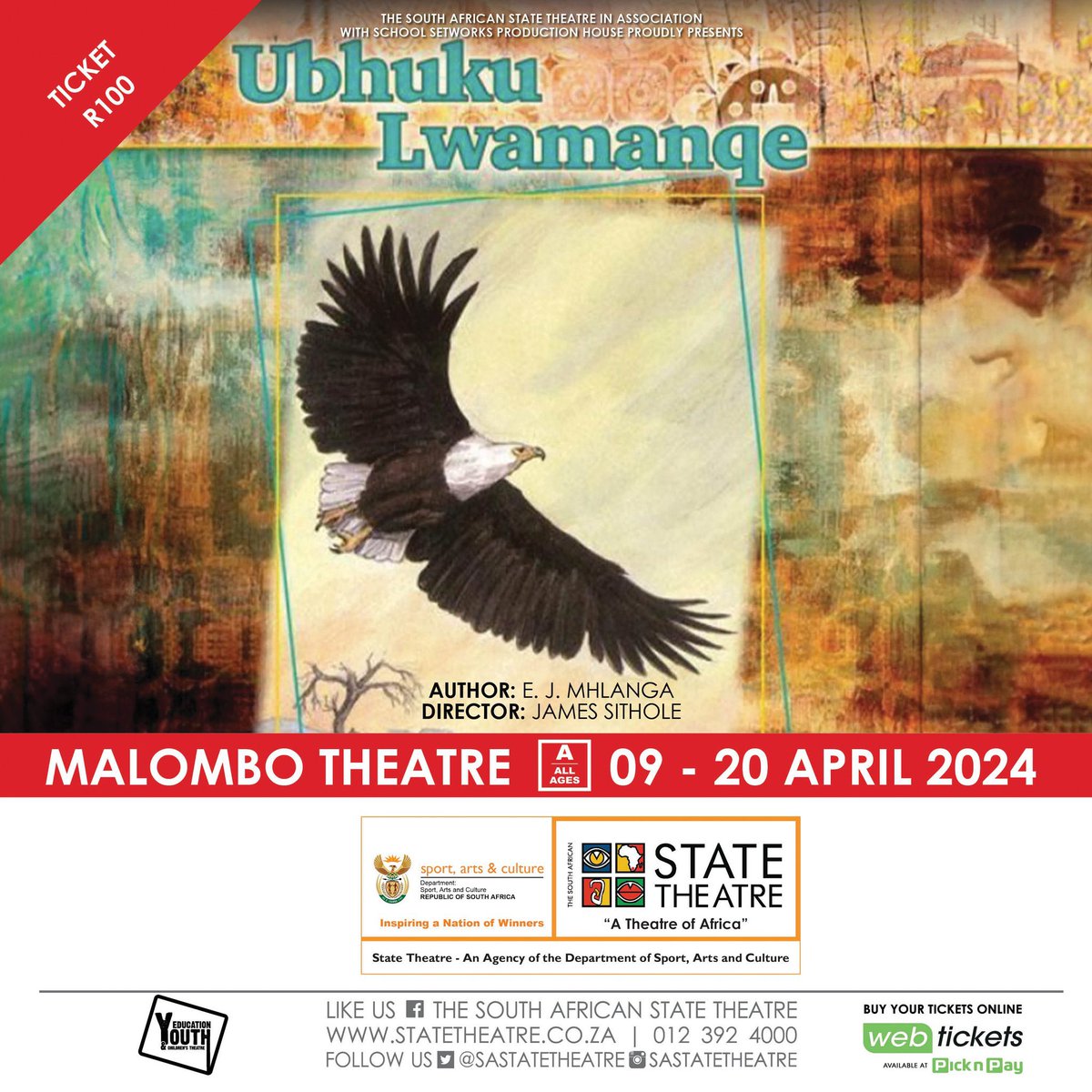 SportArtsCultur's tweet image. Ibhuku Lwamanqe playing from 9 – 20 April 2024

‘Its a drama in which the characters find themselves facing problems, pressures &amp;amp; challenges of an organized crime life‘– State Theatre. 

🎟️:statetheatre.co.za/event/ibhuku-l…  

State Theatre is a DSAC agency. 

#DSACAgency #StateTheatre