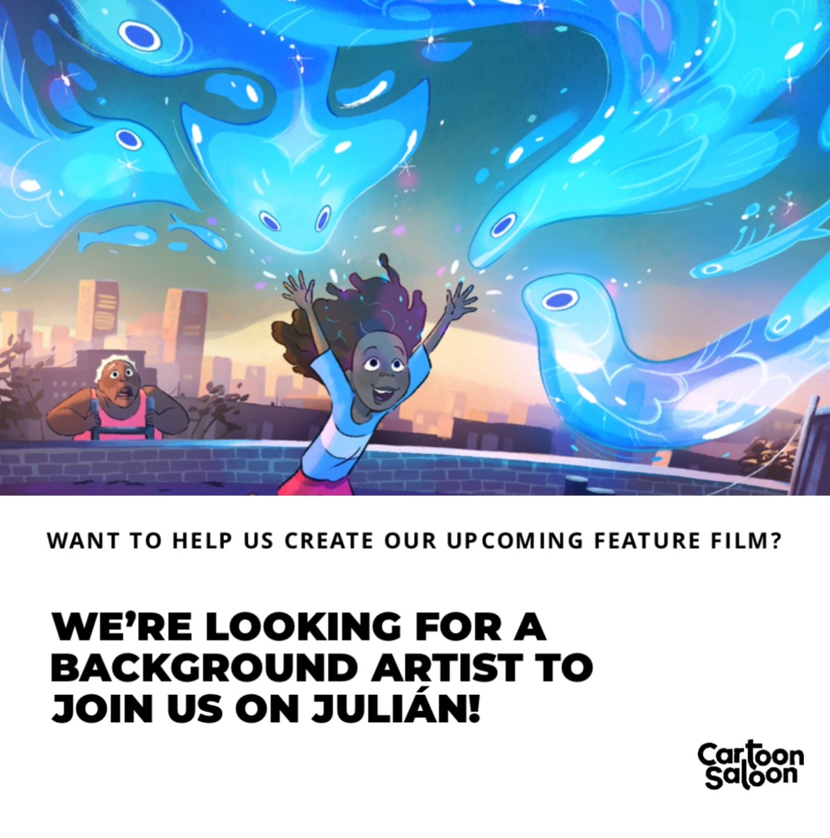 We're Hiring🔊 We are looking for a Studio & Facilities Assistant to join our studio team and a Background Artist to join our team on our new feature film Julián! Roles are Full Time & based in-house in Kilkenny. Job details on our website. lnkd.in/gxHbAQS