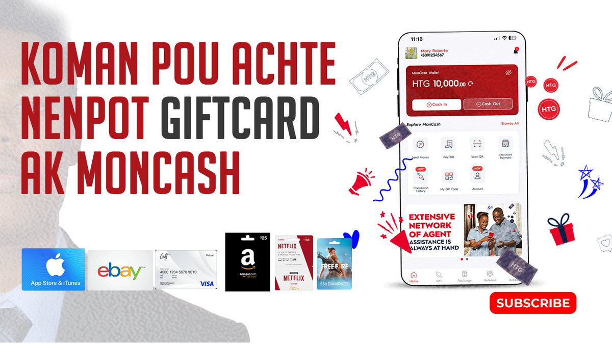 guensgraphics's tweet photo. https://t.co/kOHXi7BDdM
Lien spesyal kote wap ka kreye wap peye tout avek #moncash
Gift card Apple Store | Visa Card | Netflix | ebay | Amazon etc...
credit: #pgecom
Koman pou achte nenpot Giftcard ak Moncash https://t.co/QPoBp5RWE0