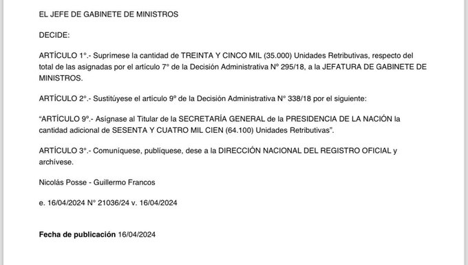 MartnPeiretti1's tweet photo. 🚨AHORA🚨 Escándalo. Karina Milei se aumentó las Unidades Redistributivas para su propia Secretaría en 22 MILLONES DE PESOS.
Karina Milei ahora tiene más de 22 millones de pesos extra (mucho más de los que ya tenía) para pagar sobresueldos. Sobresueldos como el de Adorni. https://t.co/MPdSZZnRP5