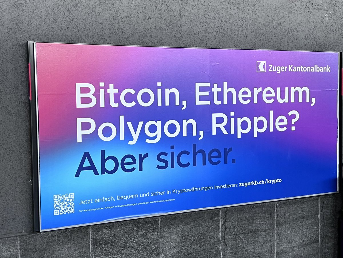 #Crypto in #Switzerland? Yes - indeed. 👍🏻🇨🇭 

Now at a #Swiss cantonal bank near you - in this case, @ZugerKB_ch in the heart of #CryptoValley.

Of course - this isn’t a surprise.

Just another confirmation that #SwissBanking is as innovative as ever - as @LuzernerKB @Swissquote…