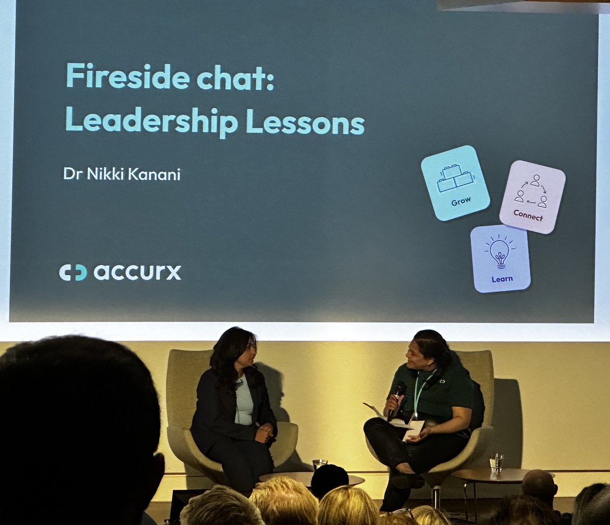 Last session - fireside chat on leadership lessons with @NikkiKF and @miku_satya #AccurxUserConference2024