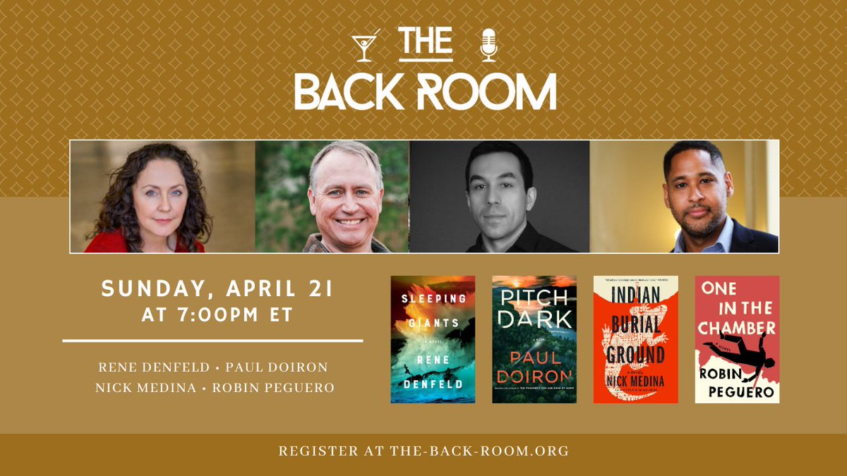 It's time for another Back Room event, and just LOOK who's coming! Chat with @ReneDenfeld @MedinaNick @PegueroRobin and @PaulDoiron on Sun, Apr 21 @ 7 PM ET. Space is limited, so grab your spot now! the-back-room.org